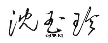 駱恆光沈玉珍草書個性簽名怎么寫