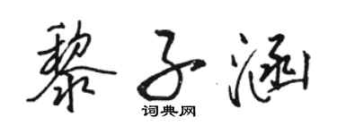 駱恆光黎子涵行書個性簽名怎么寫