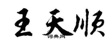 胡問遂王天順行書個性簽名怎么寫