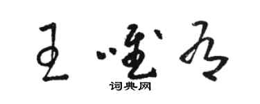 駱恆光王唯有草書個性簽名怎么寫