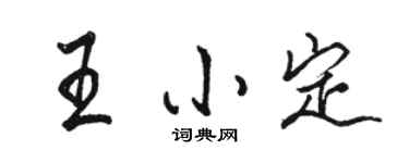 駱恆光王小定行書個性簽名怎么寫