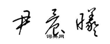 梁錦英尹晨曦草書個性簽名怎么寫