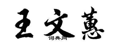 胡問遂王文蕙行書個性簽名怎么寫