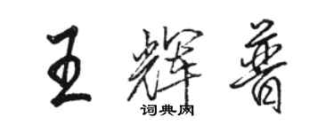 駱恆光王輝普行書個性簽名怎么寫