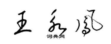梁錦英王永鳳草書個性簽名怎么寫