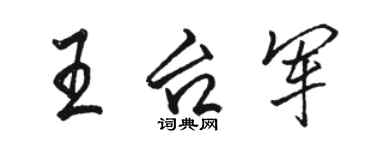 駱恆光王台軍行書個性簽名怎么寫