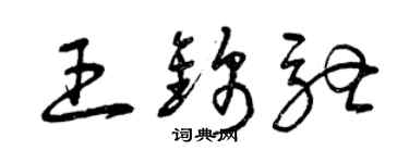 曾慶福王錦馳草書個性簽名怎么寫