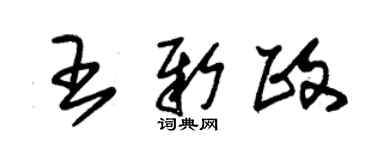 朱錫榮王新政草書個性簽名怎么寫