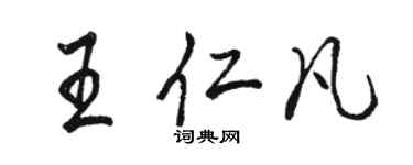 駱恆光王仁凡行書個性簽名怎么寫