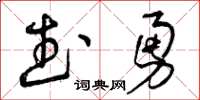 曾慶福武勇草書怎么寫