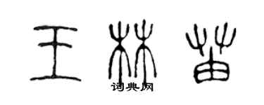 陳聲遠王林苗篆書個性簽名怎么寫