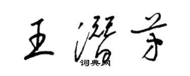 梁錦英王潛芳草書個性簽名怎么寫