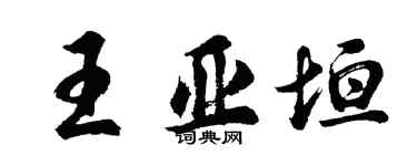胡問遂王亞垣行書個性簽名怎么寫