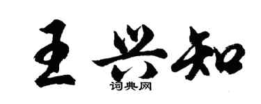 胡問遂王興知行書個性簽名怎么寫