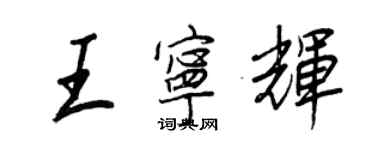 王正良王寧輝行書個性簽名怎么寫