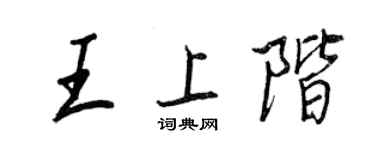 王正良王上階行書個性簽名怎么寫