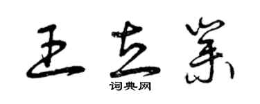 曾慶福王立業草書個性簽名怎么寫