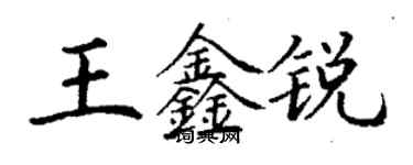 丁謙王鑫銳楷書個性簽名怎么寫