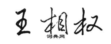 駱恆光王相權行書個性簽名怎么寫