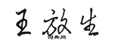 駱恆光王放生行書個性簽名怎么寫