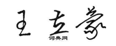 駱恆光王立蒙草書個性簽名怎么寫