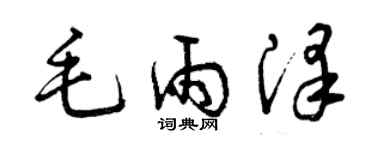 曾慶福毛雨澤草書個性簽名怎么寫