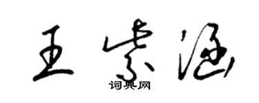 梁錦英王紫涵草書個性簽名怎么寫