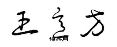 曾慶福王意方草書個性簽名怎么寫