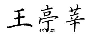 丁謙王亭莘楷書個性簽名怎么寫