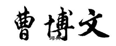 胡問遂曹博文行書個性簽名怎么寫