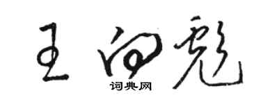 駱恆光王向彪草書個性簽名怎么寫