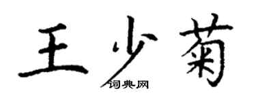 丁謙王少菊楷書個性簽名怎么寫