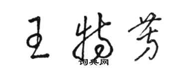 駱恆光王特芳草書個性簽名怎么寫