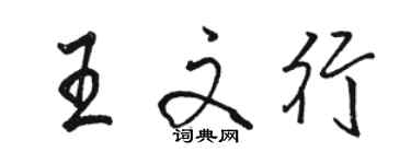 駱恆光王文行行書個性簽名怎么寫