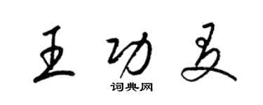 梁錦英王功友草書個性簽名怎么寫