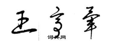 曾慶福王亭暈草書個性簽名怎么寫