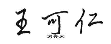 駱恆光王可仁行書個性簽名怎么寫