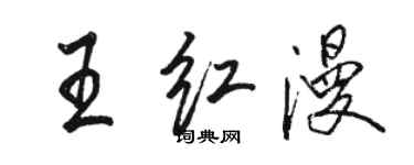 駱恆光王紅漫行書個性簽名怎么寫