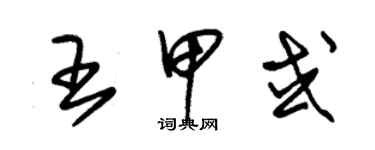 朱錫榮王甲或草書個性簽名怎么寫