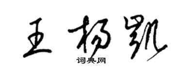 梁錦英王楊凱草書個性簽名怎么寫
