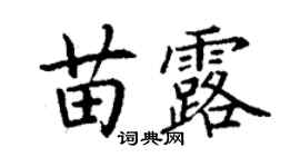 丁謙苗露楷書個性簽名怎么寫