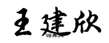 胡問遂王建欣行書個性簽名怎么寫