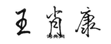 駱恆光王肖康行書個性簽名怎么寫