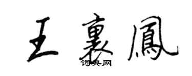 王正良王里鳳行書個性簽名怎么寫