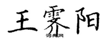 丁謙王霽陽楷書個性簽名怎么寫