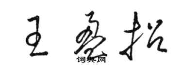 駱恆光王盈招草書個性簽名怎么寫