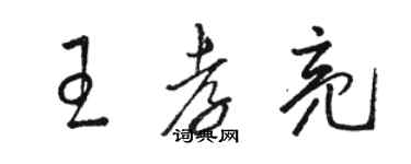 駱恆光王孝亮草書個性簽名怎么寫