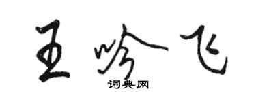 駱恆光王吟飛行書個性簽名怎么寫