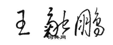 駱恆光王融鵬草書個性簽名怎么寫