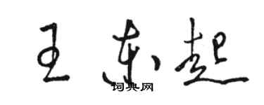 駱恆光王東起草書個性簽名怎么寫